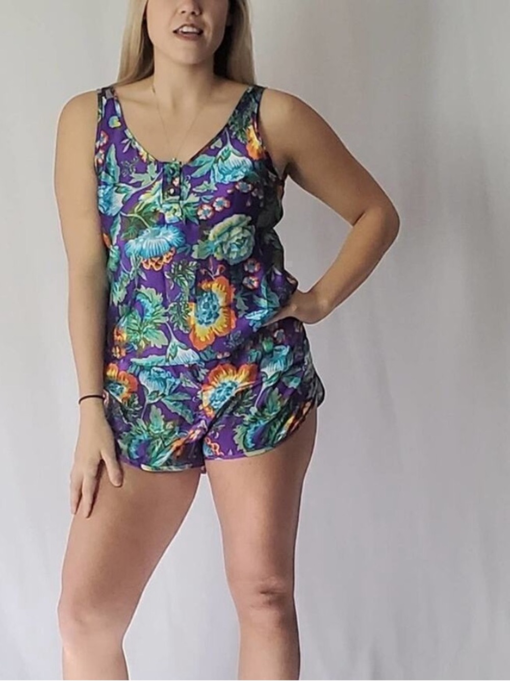 Vintage Victoria’s Secret Purple Cotton Blend Sleep Short Set - Women's Intimat